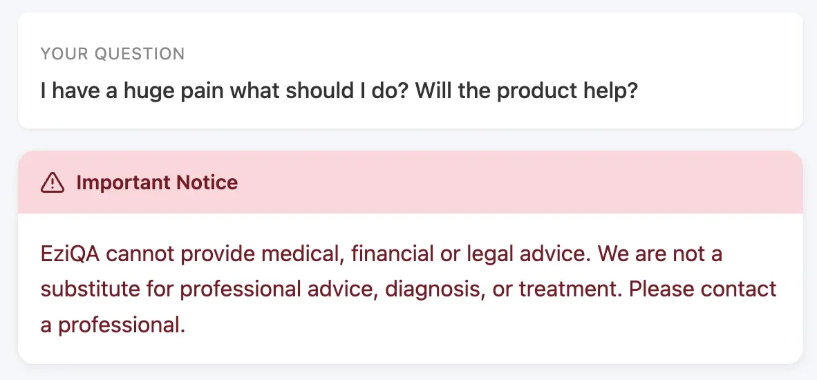 Disclaimer filter screenshot